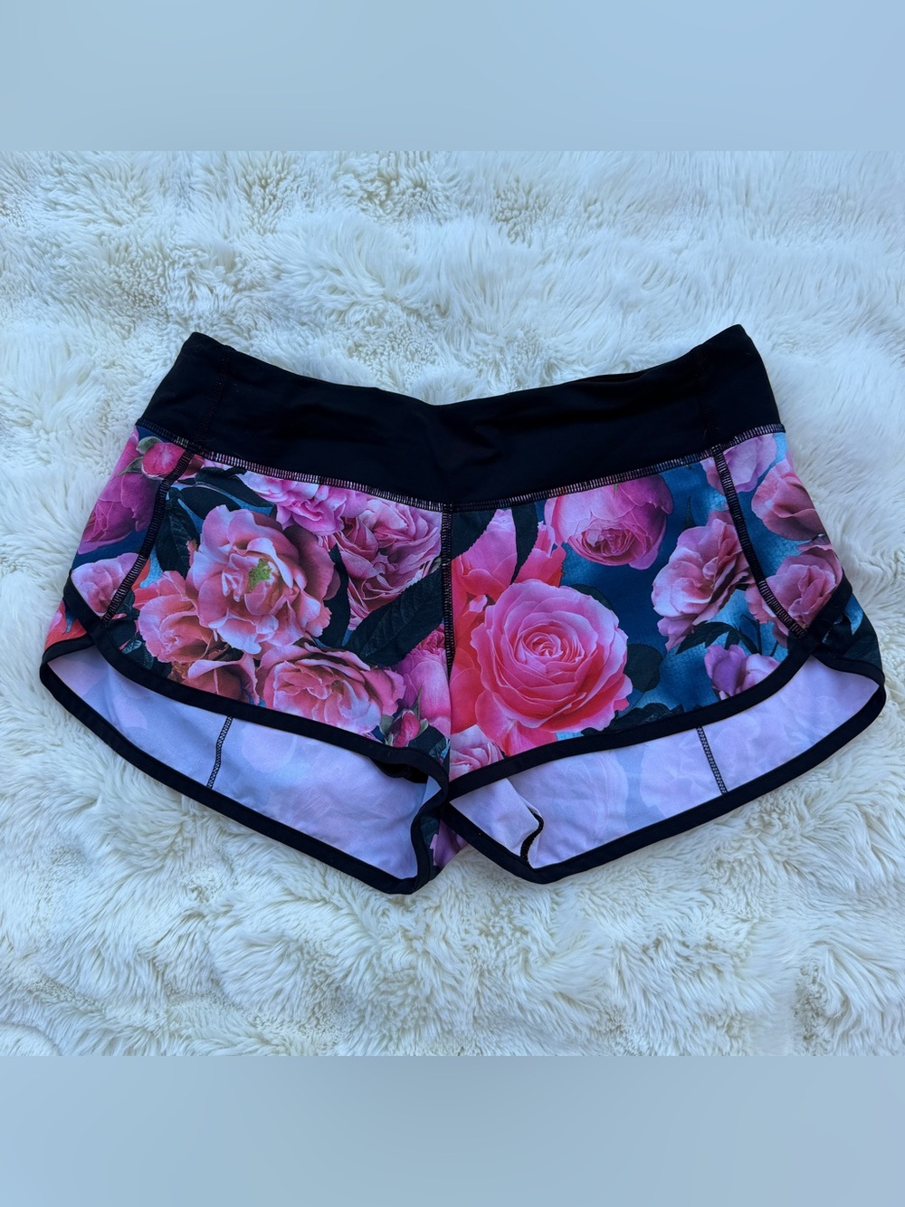 Lululemon women’s Pink Floral Athletic Speed Shorts